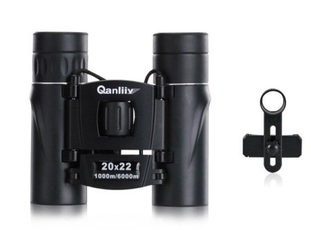 QANLIIY 20X22 Portable Binoculars BAK4 Prism Lens Binoculars Tactical Binoculars for Bird Watching Hunting Fashion