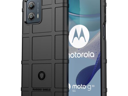 TPU Phone Cover For Motorola Moto G53 5G Rugged Square Grid Texture Drop-proof Mobile Phone Case Fashion