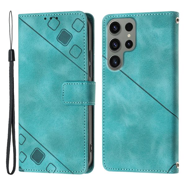 PT005 YB Imprinting Series-6 PU Leather Phone Case for Samsung Galaxy S23 Ultra , Flip Folio Stand Wallet Cover Online