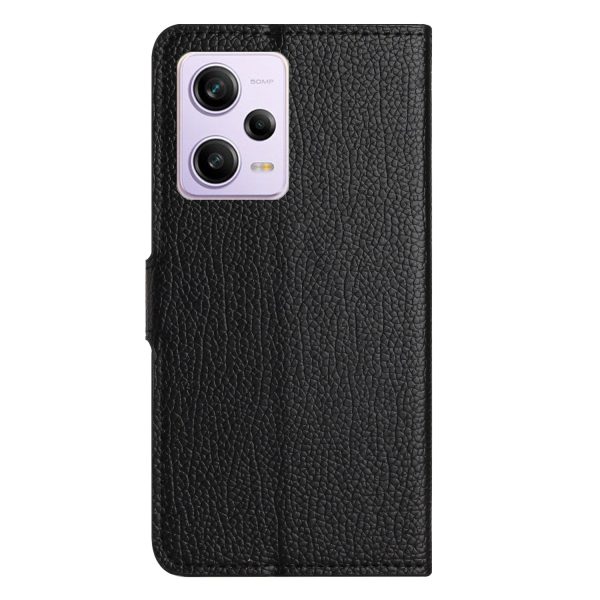 Shockproof Mobile Phone Cover For Xiaomi Redmi Note 12 Pro 5G, Litchi Texture PU Leather Wallet Phone Case with Stand Online Sale