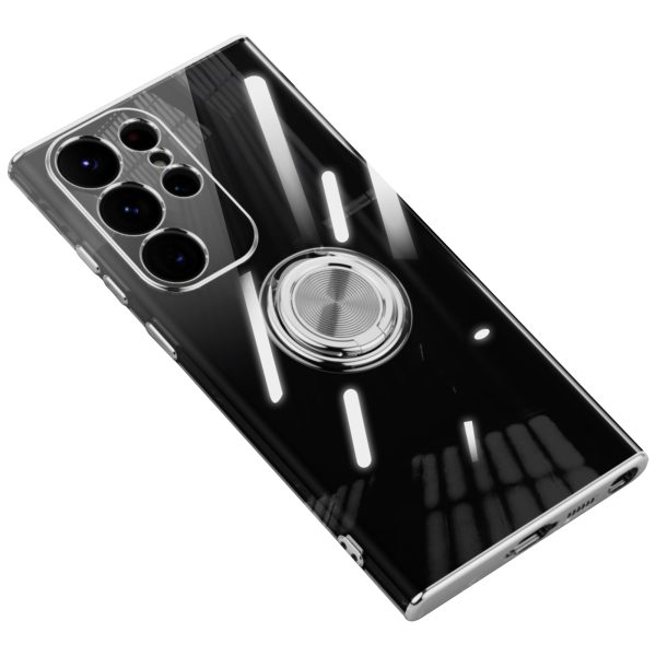 For Samsung Galaxy S23 Ultra Electroplating TPU Phone Case Ring Kickstand Clear Back Cover Discount