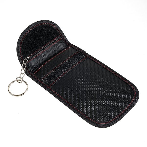 Double Layer Carbon Fiber Texture RFID Blocking Car Key Signal Shielding Bag Key Storage Pouch Online Sale