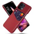 For Oppo Reno9 Pro+ 5G Cloth Texture Protective Mobile Phone Case with Card Slot PU Leather Coated Hard PC Back Cover Online