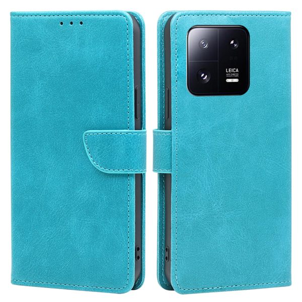 For Xiaomi 13 Pro 5G Calf Texture PU Leather Flip Leather Wallet Phone Case Foldable Stand Anti-scratch Magnetic Closure Mobile Phone Cover For Sale