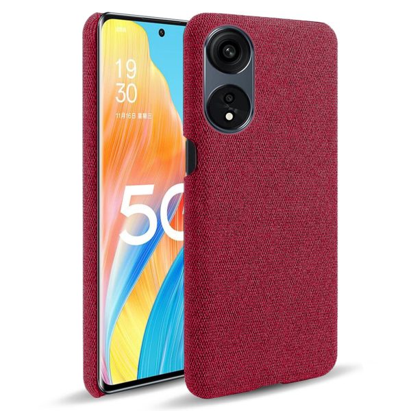 For Oppo A1 Pro 5G   Reno8 T 5G Solid Color Mobile Phone Case Hard PC Cloth Texture Drop-proof Phone Cover Sale