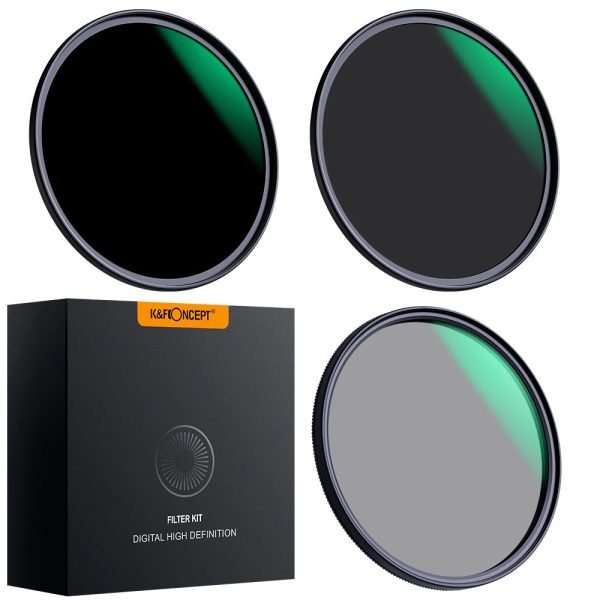 K&F CONCEPT 3Pcs 82mm Lens Filter Set with ND8 ND64 CPL Filter for Camera Lenses Multi-Layer Coated Filter with Filter Box Discount