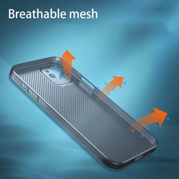 Bump Proof PP Phone Case for iPhone 14 Plus, Ultra Thin Heat Dissipation Breathable Hollow Hole Mesh Back Cover For Discount