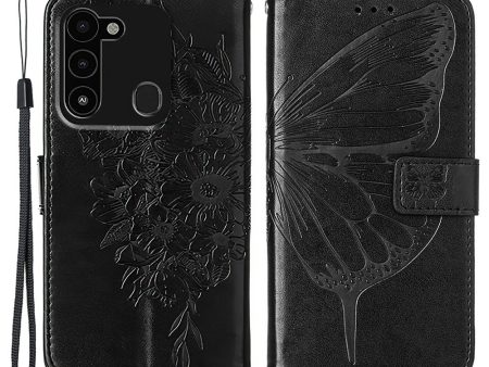 YB Imprinting Series-4 for Tecno Spark Go 2022 Butterfly Flower Imprinted Phone Case Stand Flip Leather Wallet  Cover For Sale