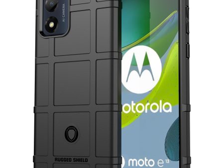 For Motorola Moto E13 4G Rugged Square Grid Texture Cell Phone Case Shockproof Soft TPU Phone Cover Online Sale