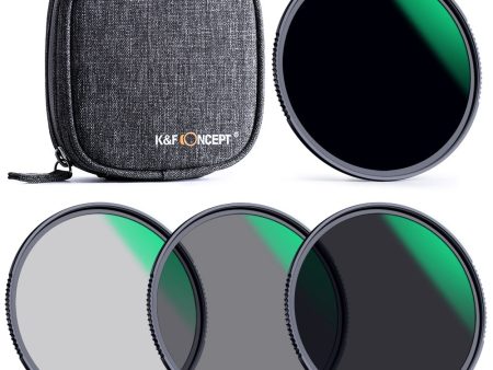 K&F CONCEPT 4Pcs   Set 82mm Multi-Layer Coated Filter Kit for Camera Lenses ND4 ND8 ND64 ND1000 Filters with Storage Bag Online