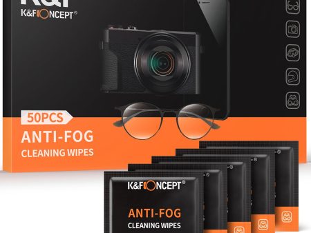 K&F CONCEPT KF08.034 50Pack Individually Wrapped Anti-fog Cleaning Wipes for Glasses Camera Lens LCD Screen Online now