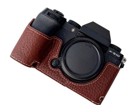 Genuine Leather Half Cover Case for Fujifilm X-S10 Camera, Anti-scratch Protective Cover with Battery Opening Cheap