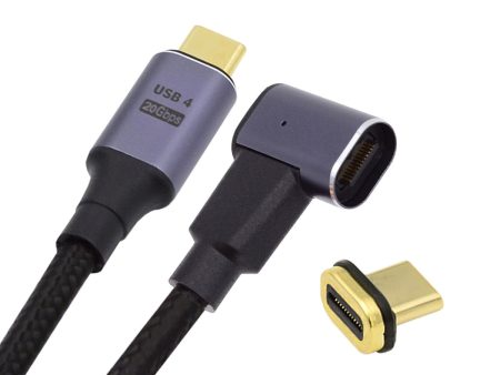 UC-034-RI USB-C Magnetic Connector USB4 Cable 20Gbps Left Right Angled 90-Degree 100W Charging 8K   5K Video Cord Online Sale