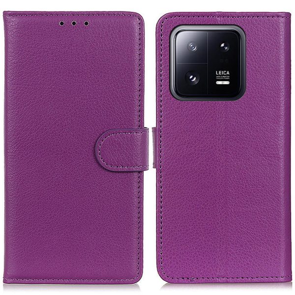 Flip Mobile Phone Case for Xiaomi 13 Pro 5G, Wallet Stand Classic Litchi Texture PU Leather+TPU Full Protection Cover Online Hot Sale