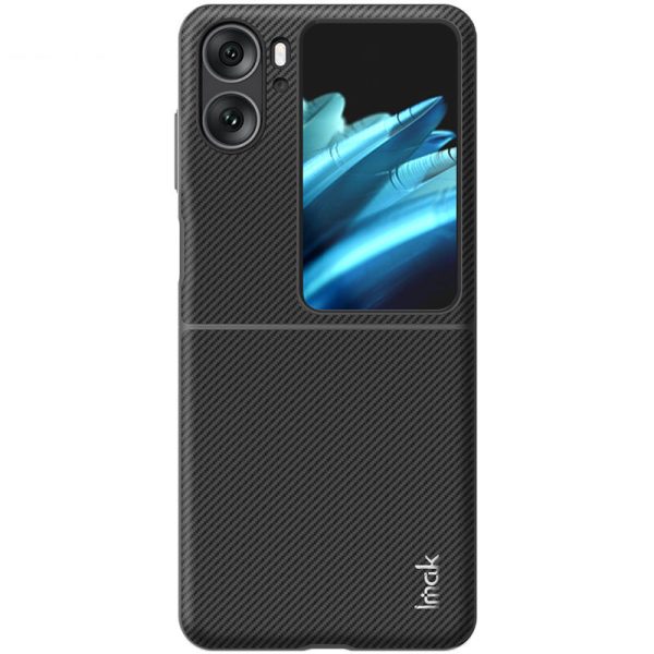 IMAK Ruiyi Series for Oppo Find N2 Flip 5G Protective Phone Case Carbon Fiber Texture PU Leather Coated PC Anti-scratch Mobile Phone Cover For Discount