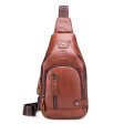 BULLCAPTAIN 129 Top-Layer Cowhide Leather Outdoor Chest Bag Crossbody Sling Bag Casual Daypack For Discount