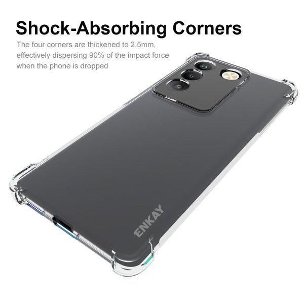 ENKAY HAT PRINCE For vivo S16 Pro   S16 Slim Fit Thickened Corners Phone Case Anti-slip Strip Edge Clear TPU Mobile Phone Cover For Sale