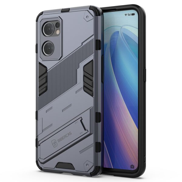 For Oppo Reno7 5G (Global)   Find X5 Lite Shockproof Phone Case, Kickstand Dual-Layer Design Soft TPU Hard PC Phone Back Cover Fashion