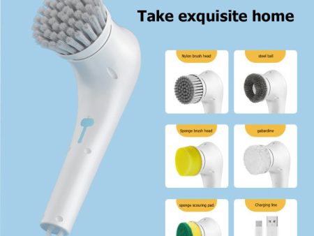 Electric Spin Scrubber Multifunctional Handheld Cordless Cleaning Brush with 5 Brush Heads for Kitchen, Bathroom Online Hot Sale