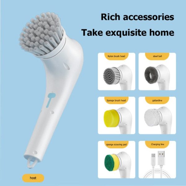 Electric Spin Scrubber Multifunctional Handheld Cordless Cleaning Brush with 5 Brush Heads for Kitchen, Bathroom Online Hot Sale