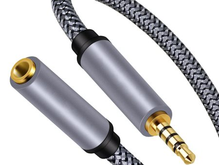 1.5m 3.5mm Male to Female Audio Cable HiFi Stereo Nylon Braided Aux TRRS Audio Extension Cable for Microphone Speaker Headphone Online