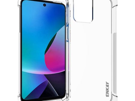 ENKAY HAT PRINCE Transparent TPU Phone Case for Motorola Moto G 5G (2023), Thickened Corners Anti-slip Strip Edge Clear Mobile Phone Cover For Sale