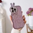 For iPhone 14 Pro Rabbit Design Electroplating Phone Case Glitter Anti-drop Soft TPU Mobile Phone Cover Fashion