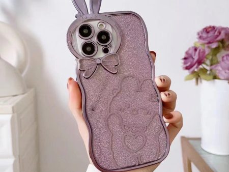 For iPhone 14 Pro Rabbit Design Electroplating Phone Case Glitter Anti-drop Soft TPU Mobile Phone Cover Fashion