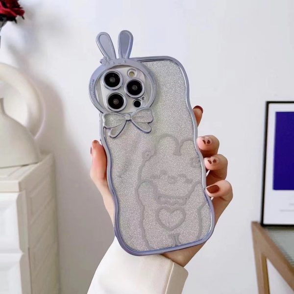 For iPhone 14 Pro Rabbit Design Electroplating Phone Case Glitter Anti-drop Soft TPU Mobile Phone Cover Fashion