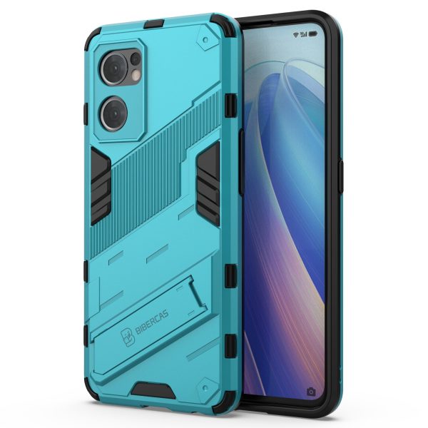 For Oppo Reno7 5G (Global)   Find X5 Lite Shockproof Phone Case, Kickstand Dual-Layer Design Soft TPU Hard PC Phone Back Cover Fashion