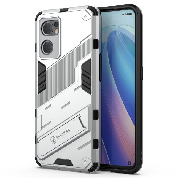 For Oppo Reno7 5G (Global)   Find X5 Lite Shockproof Phone Case, Kickstand Dual-Layer Design Soft TPU Hard PC Phone Back Cover Fashion