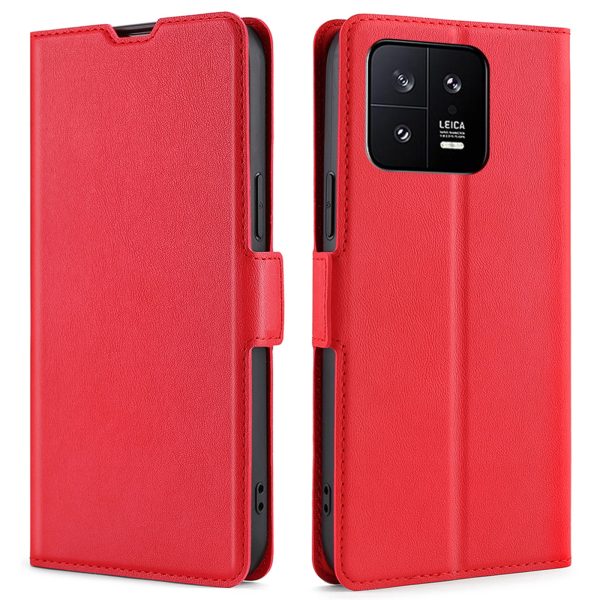 For Xiaomi 13 5G Mobile Phone Shell TPU+PU Leather Card Holder Foldable Stand Magnetic Closure Shockproof Phone Cover Discount