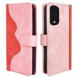 Mobile Phone Cover for Honor 80 Pro 5G, Scratch Proof PU Leather Magnetic Clasp Bi-color Design Stand Wallet Cell Phone Case Fashion