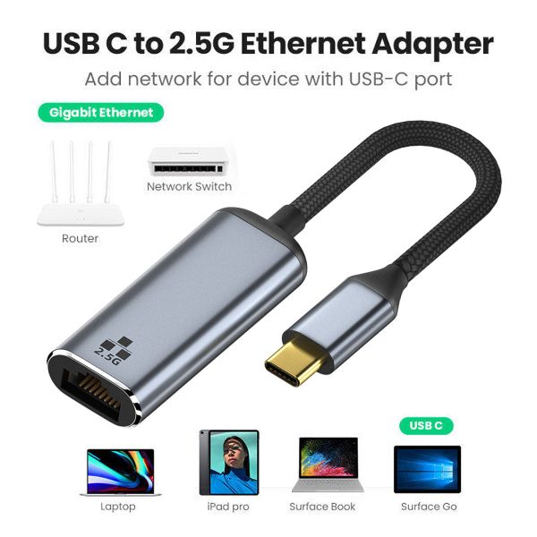 UC-006-GBE USB-C Type-C USB3.1 to 2500Mbps 2.5Gbps GBE Gigabit Ethernet Network LAN Cable Adapter for Laptop For Discount