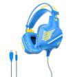 OVLENG GT61 Over-ear Lighting Gaming Headset HiFi Sound 3.5mm AUX+USB Cable Wired Headphone with Noise Reduction Microphone Online