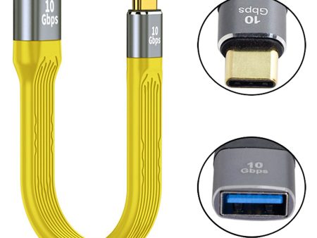 13cm USB 3.1 Type-C Male Host to USB 3.0 Type A Female OTG Flat Slim FPC 10Gbps Data Cable for Laptop Phone Online Hot Sale