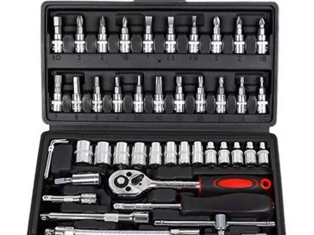 46Pcs Drive Socket Ratchet Wrench Set for Household Auto Repairing Tool Online