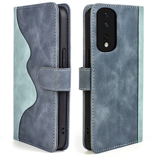 Mobile Phone Cover for Honor 80 Pro 5G, Scratch Proof PU Leather Magnetic Clasp Bi-color Design Stand Wallet Cell Phone Case Fashion