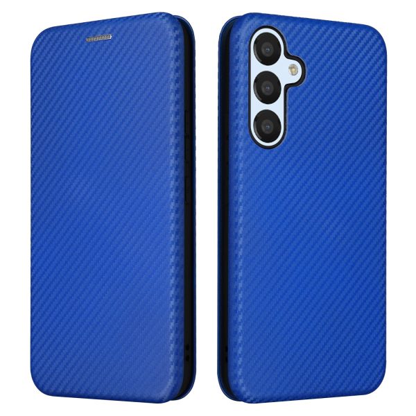 For Samsung Galaxy A54 5G Carbon Fiber Texture Magnetic PU Leather Anti-scratch Phone Case Stand Drop-proof Mobile Phone Cover with Card Slot For Sale