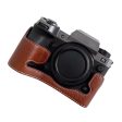 For Fujifilm X-H2s   X-H2 Buffalo Texture PU Leather Camera Bottom Case Half Body Protective Cover with Battery Opening Supply