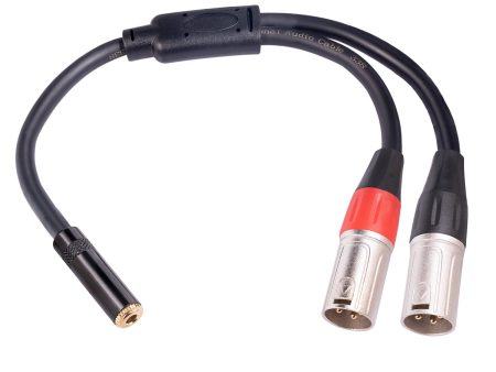 TC227YXK402-03 0.3m 3.5mm Female to Dual XLR 3 Pin Male Audio Cable AUX Converter Cord Discount