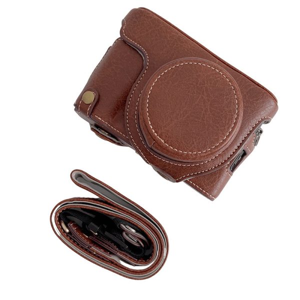 For FUJIFILM X100V   X100F Textured PU Leather Protective Cover Detachable Camera Case Bag with Battery Opening Design and Shoulder Strap Fashion