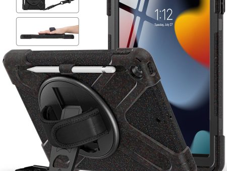 For iPad 10.2 (2021)   (2020)   (2019) Rotary Kickstand Design Tablet Cover with Shoulder Strap For Discount