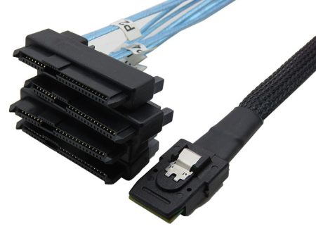 0.5m Mini SAS 36-Pin SFF-8087 to 4 SFF-8482 29-Pin+15-Pin Cable SATA Power Connector Sale