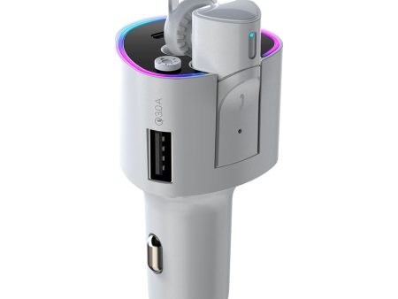 V16 Type-C+USB Car Charger Bluetooth Detachable Headset Earphone Support Hands-free Phone Calls Voice Control Online now