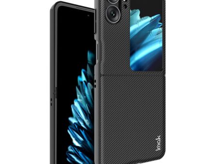 IMAK Ruiyi Series for Oppo Find N2 Flip 5G Protective Phone Case Carbon Fiber Texture PU Leather Coated PC Anti-scratch Mobile Phone Cover For Discount